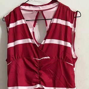 Red Dress w/ White Stripes size L